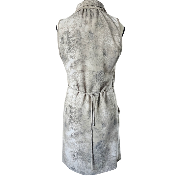 Welfread Aritzia Sabine Mini faux wrap snake print olive pocket cowl neckline S - Picture 2 of 8